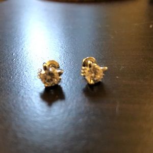 Rhinestone Cat stud Earrings